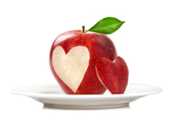 Image of apple with a heart center